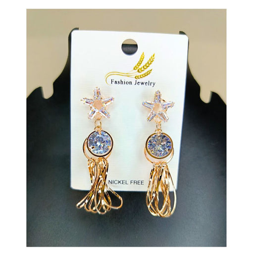 Hanging American Diamond earrings with diamond Stone For Girls Women