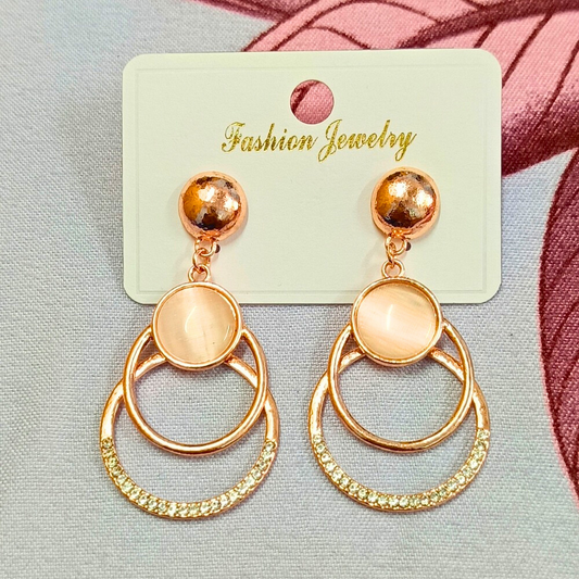 Fancy Trendy Stylish Earrings For Women And Girls Rose Gold Plated For Girls Women Design 2